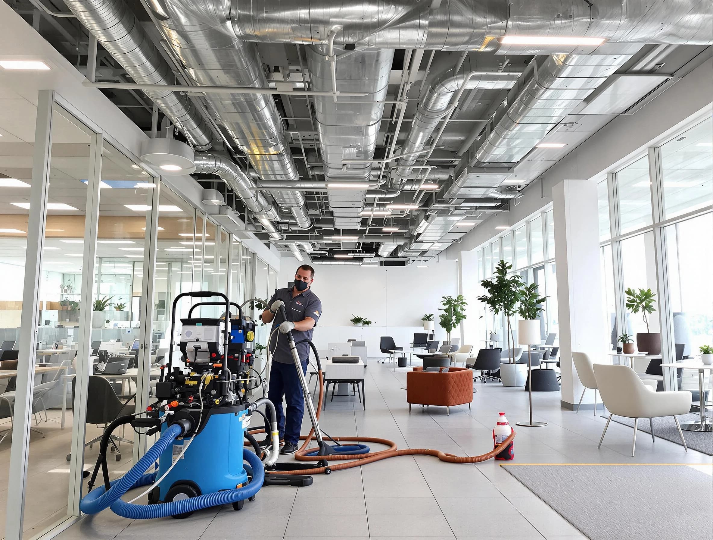 West Covina Air Duct Cleaning team conducting comprehensive commercial duct cleaning at a business location in West Covina